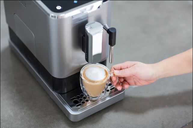 coffee machine and milk frother