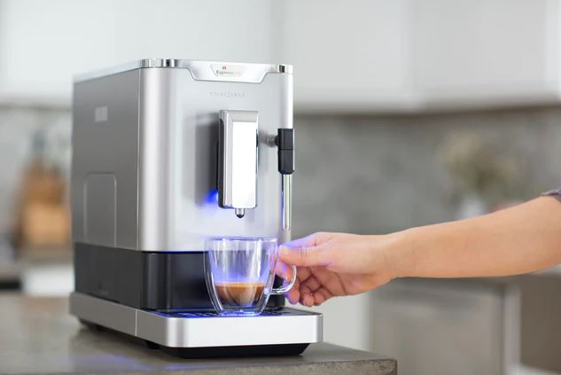 coffee machine and milk frother